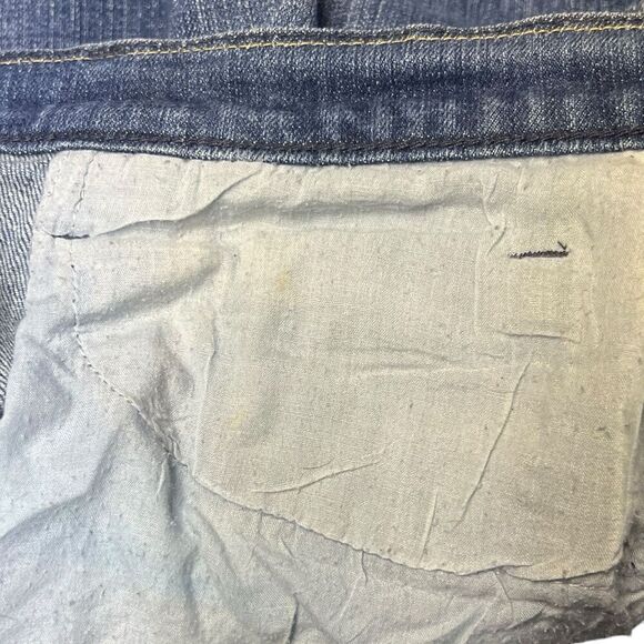 Lena Jeans Blue Denim BOHO Colorful Embroidery W28 Mid Rise Festival Button Flap - Picture 10 of 12